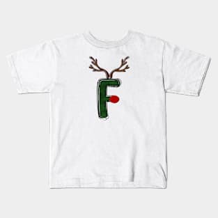 Letter F - Christmas Letter Kids T-Shirt